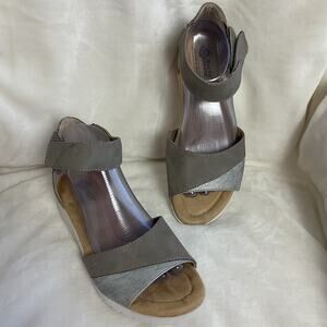 Earth Spirit Sintetico Gelron Cushion Slingback Sandal Grey and Silver Size 8